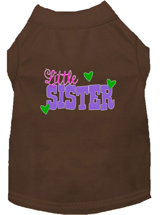 Little Sister Screen Print Dog Shirt Brown XXXL